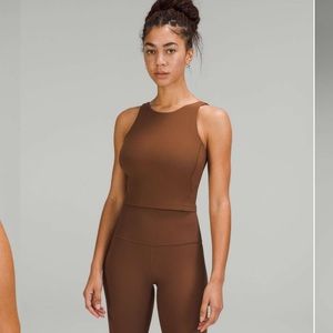 LuluLemon Align Ribbed High-Neck Tank Top Roasted Brown
